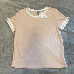 H&M pink cotton tee, size M